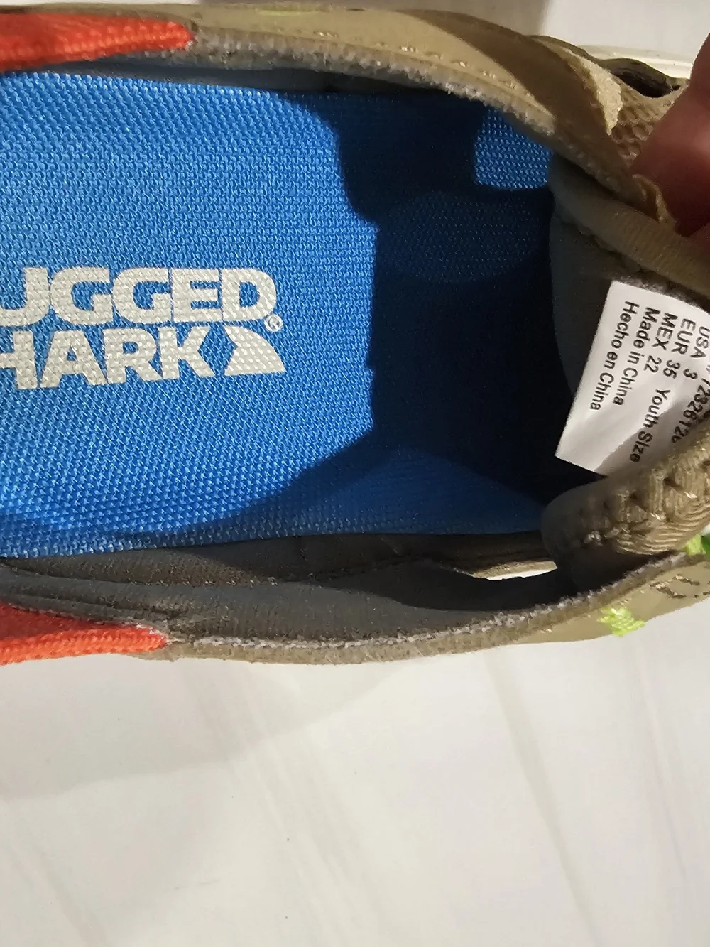 Rugged Shark Boys Beige Trek Sandals Size 3